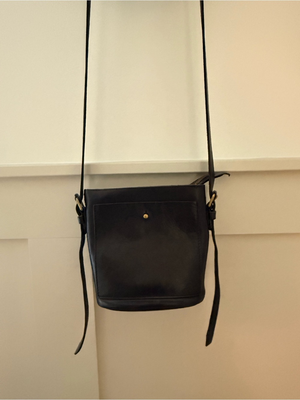 Madewell Black Leather Small Transport Bucket Crossbody